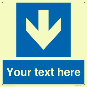 Custom Directional signage blue down arrow 